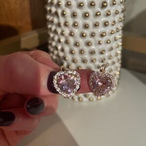 Gold Heart-Shaped pink rose gold  Earrings Brand new